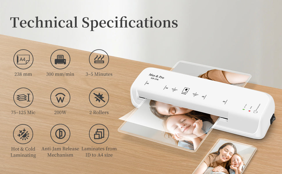 Mas & Pro 9 Inch Thermal Laminator Machine with 40 Laminating Sheets