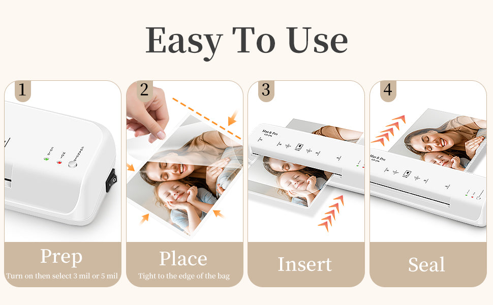 Mas & Pro 9 Inch Thermal Laminator Machine with 40 Laminating Sheets